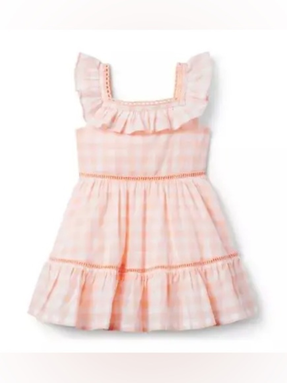 Janie and jack pink and white gingham dress size 5